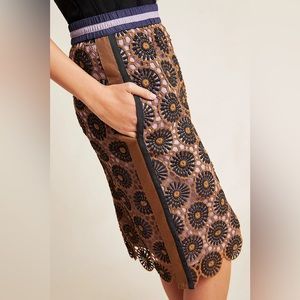 Anthropologie Women’s Current Air Loire Crochet Lace Pencil Skirt Size Medium